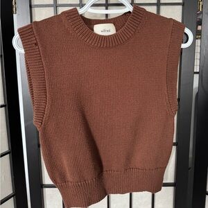Wilfred Brown Cropped Sleeveless Top